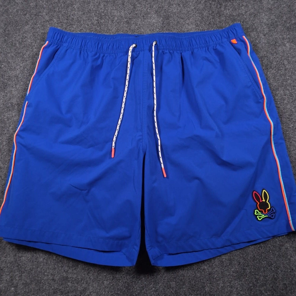 Psycho Bunny Hydrochromic Swim Trunks Mens 2XL Blue Embroidered Logo Drawstring